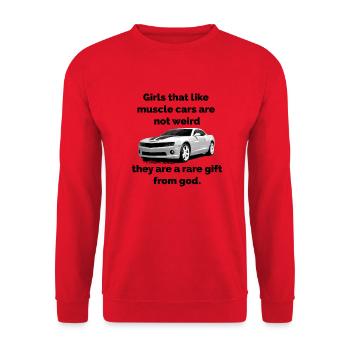 Muscle Car God Camaro voiture de sport cadeau Renard - Sweat-shirt Unisexe - rouge - Devant - Alina (178cm) & Michal (187cm)
