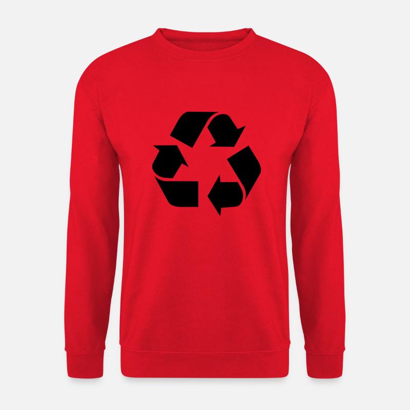 Recycling-Logo Schwarz - Unisex Pullover - Rot