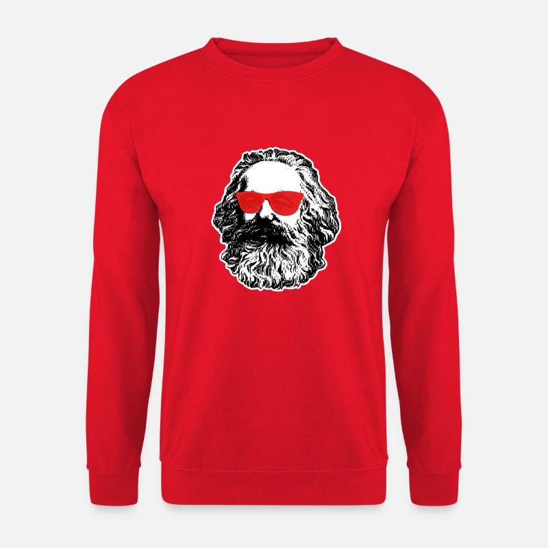 Karl Marx mit einer roten Brille - Unisex Pullover - Rot