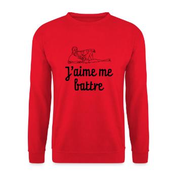 jaime me battre - Sweat-shirt Unisexe - rouge - Devant - Alina (178cm) & Michal (187cm)