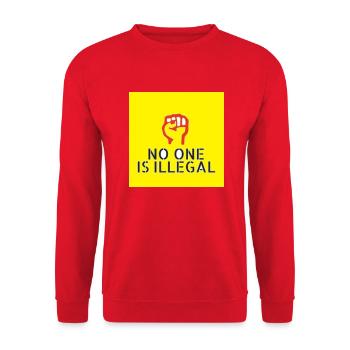 Personne n’est illégal - Sweat-shirt Unisexe - rouge - Devant - Alina (178cm) & Michal (187cm)