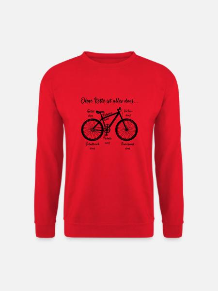 Ohne kette ist alles doof Geschenk Fahrrad - Unisex Pullover - Rot