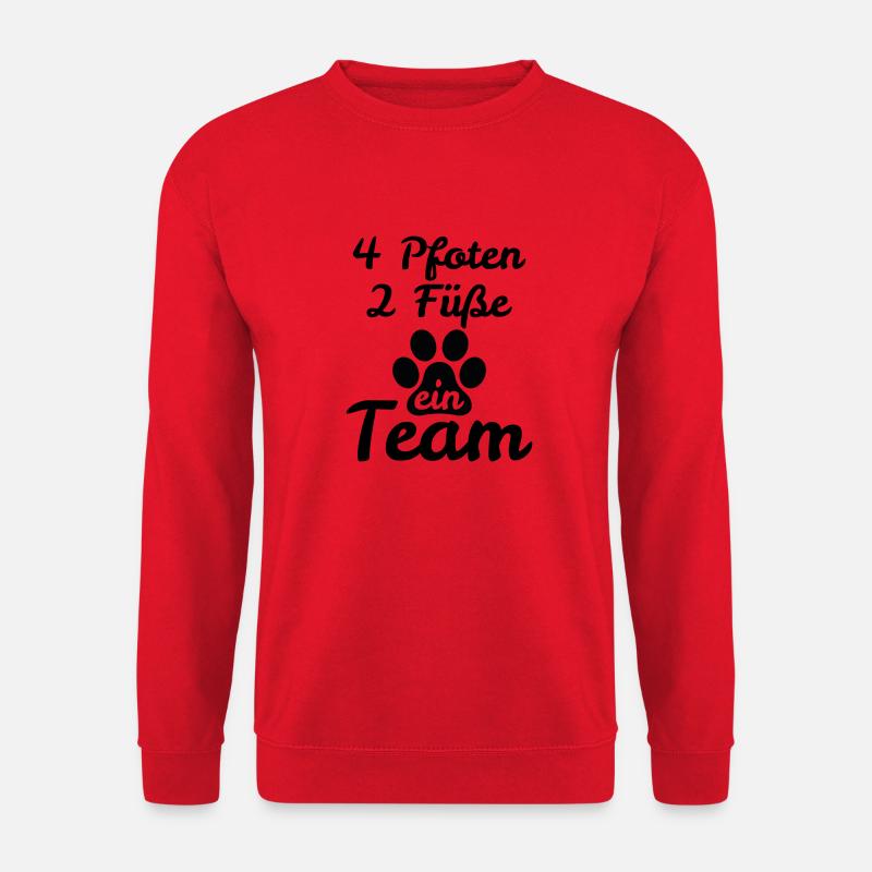 Hunde Pfote Team Hundehalter Geschenk - Unisex Pullover - Rot