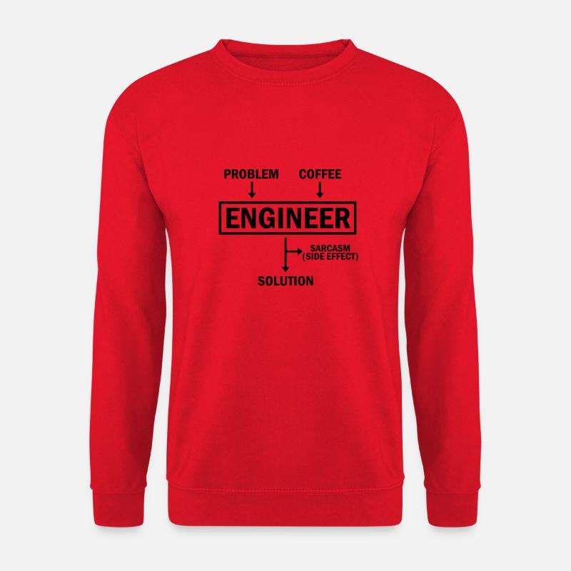 Problem Engineer Coffee Solution Sarcasm - Unisex Pullover - Rot