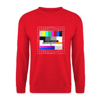 Image de test Télévision Écran Fermoir d’émission - Sweat-shirt Unisexe - rouge - Devant - Alina (178cm) & Michal (187cm)
