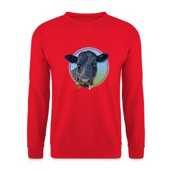 Vache - Sweat-shirt Unisexe - rouge - Devant - Alina (178cm) & Michal (187cm)