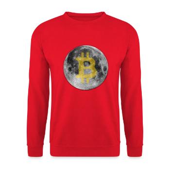Bitcoin Lune - Sweat-shirt Unisexe - rouge - Devant - Alina (178cm) & Michal (187cm)