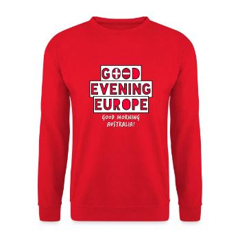 Danemark Concours Eurovision de la chanson - Sweat-shirt Unisexe - rouge - Devant - Alina (178cm) & Michal (187cm)