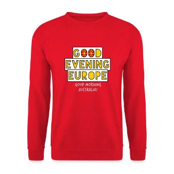 Nordmazedonien Eurovision Song Contest - Unisex Pullover - Rot - Vorne - Alina (178cm) & Michal (187cm)