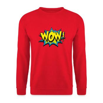 wow - Unisex Sweatshirt - red - Front - Alina (178cm) & Michal (187cm)