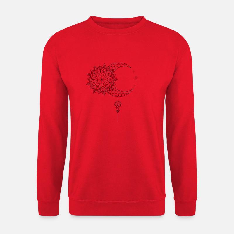 Mandala Mond Lotusblume - Unisex Pullover - Rot
