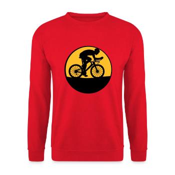 Nacht Mond Biker - Unisex Pullover - Rot - Vorne - Alina (178cm) & Michal (187cm)