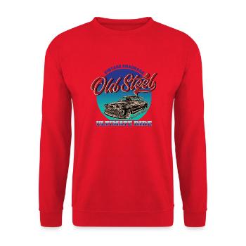 Oldschool Rockabilly Car Vintage - Unisex Sweatshirt - red - Front - Alina (178cm) & Michal (187cm)