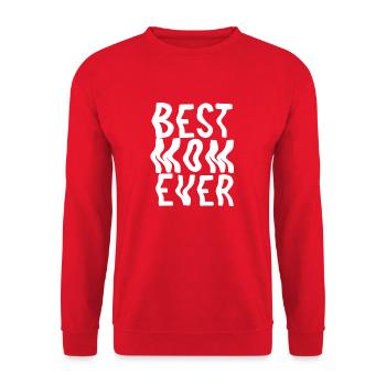 Best mom ever - Unisex Pullover - Rot - Vorne - Alina (178cm) & Michal (187cm)