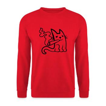 Weed Joint Drugs Cat - Sweat-shirt Unisexe - rouge - Devant - Alina (178cm) & Michal (187cm)