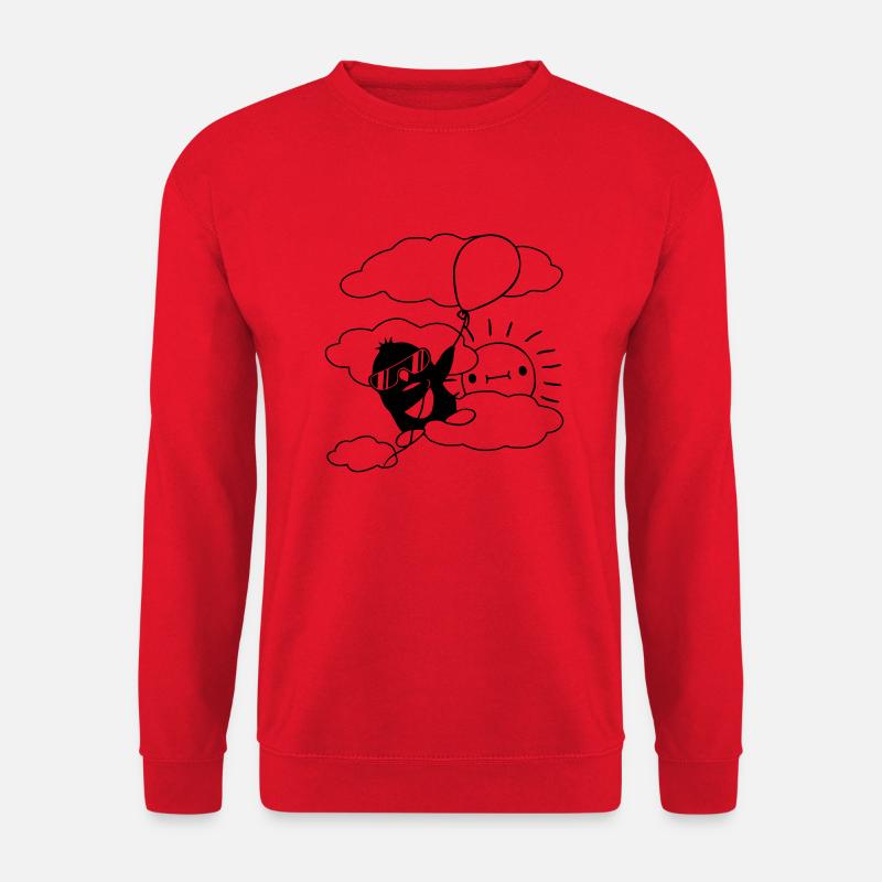Sun Flying Penguin Balloon - Unisex Sweatshirt - red
