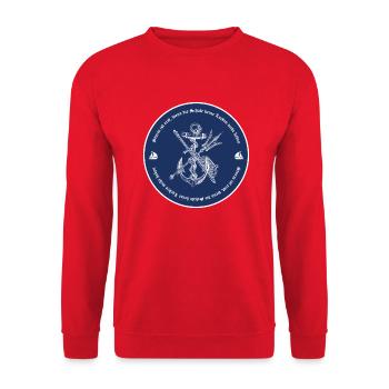 Sturm ist erst Lustiger Spruch Nordsee Ostsee - Unisex Pullover - Rot - Vorne - Alina (178cm) & Michal (187cm)