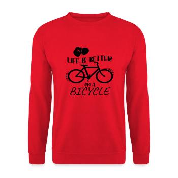 La vie est meilleure sur un vélo - Sweat-shirt Unisexe - rouge - Devant - Alina (178cm) & Michal (187cm)