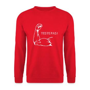 Teste pas! - Sweat-shirt Unisexe - rouge - Devant - Alina (178cm) & Michal (187cm)