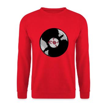Horror Eye Vinyl Record - Unisex Sweatshirt - red - Front - Alina (178cm) & Michal (187cm)