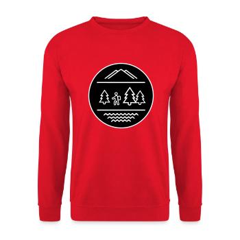 wander - Unisex Sweatshirt - red - Front - Alina (178cm) & Michal (187cm)