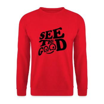 voir la bonne citation - Sweat-shirt Unisexe - rouge - Devant - Alina (178cm) & Michal (187cm)