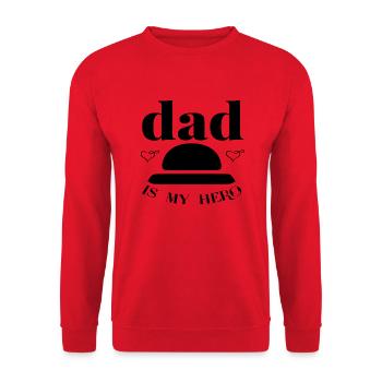 Papa est mon héros - Sweat-shirt Unisexe - rouge - Devant - Alina (178cm) & Michal (187cm)