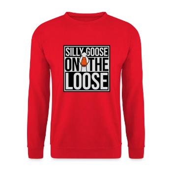 goose on the loose - Unisex Sweatshirt - red - Front - Alina (178cm) & Michal (187cm)