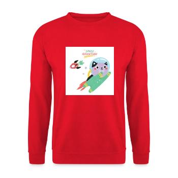 Space kitten. - Unisex Sweatshirt - red - Front - Alina (178cm) & Michal (187cm)
