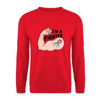 Pride month - Rainbow Ribbon - Unisex Pullover - Rot - Vorne - Alina (178cm) & Michal (187cm)