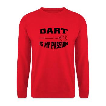 Dartpfeil Dart Spruch Dartsport Spieler Geschenk - Unisex Pullover - Rot - Vorne - Alina (178cm) & Michal (187cm)