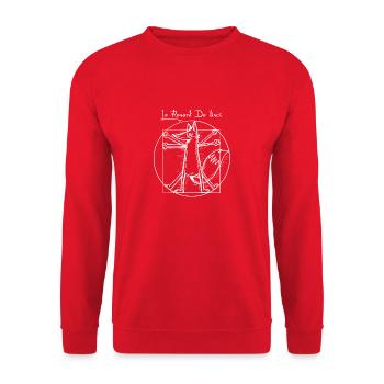 Le Renard de Vinci white - Sweat-shirt Unisexe - rouge - Devant - Alina (178cm) & Michal (187cm)