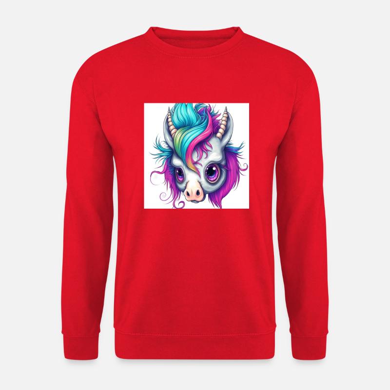 Verrücktes Einhorn - Unisex Pullover - Rot