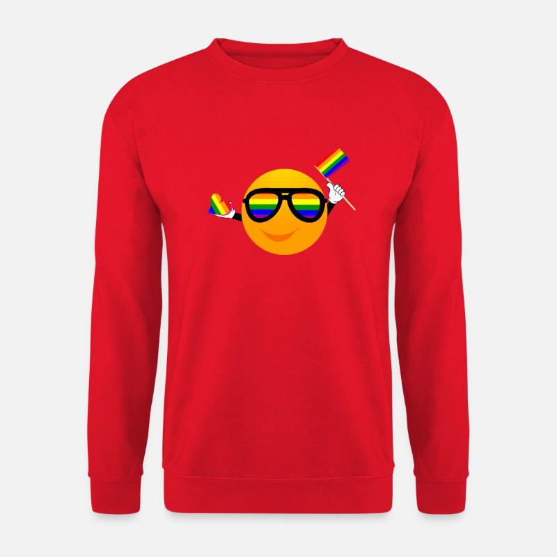 SMILE EMOTICONE LGBTQ - Unisex Sweatshirt - red