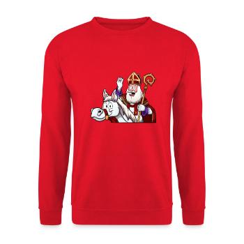 Saint Nicholas On Horse - Unisex Sweatshirt - red - Front - Alina (178cm) & Michal (187cm)