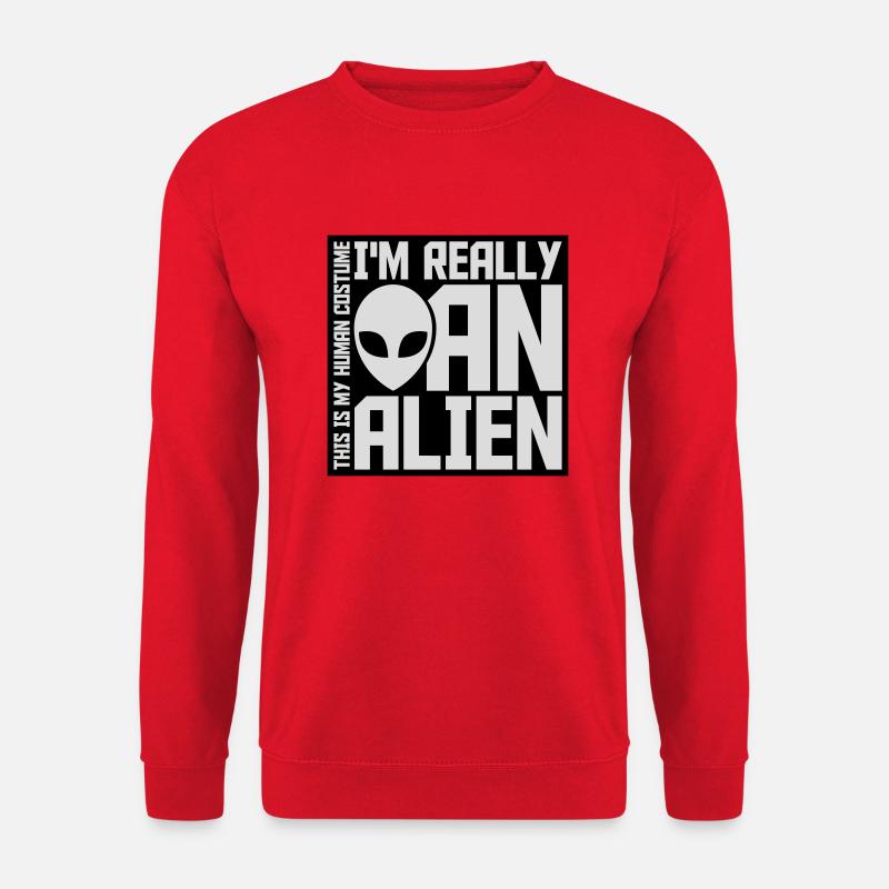 human costume alien quote - Unisex Sweatshirt - red