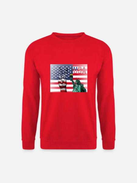 USA, Freiheitsstatue - Unisex Pullover - Rot