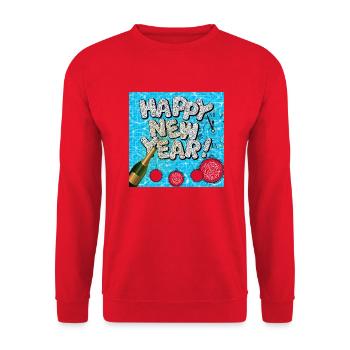 Frohes neues Jahr! - Unisex Pullover - Rot - Vorne - Alina (178cm) & Michal (187cm)