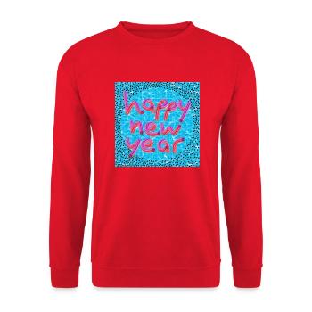 Frohes neues Jahr! - Unisex Pullover - Rot - Vorne - Alina (178cm) & Michal (187cm)