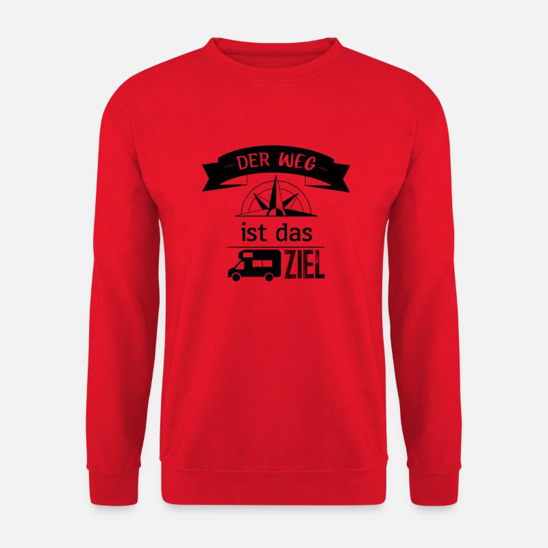 Der Weg ist das Ziel, schwarzer Schriftzug - Unisex Pullover - Rot