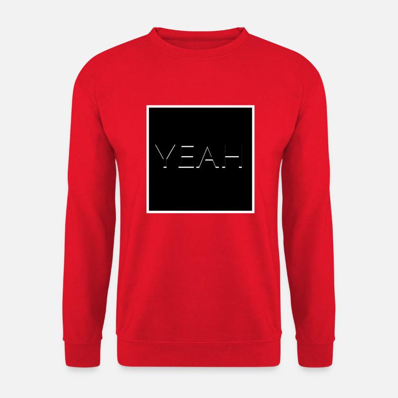 Yeah (Schwarz) - Unisex Pullover - Rot