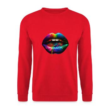 Schöne Lippen - Unisex Pullover - Rot - Vorne - Alina (178cm) & Michal (187cm)