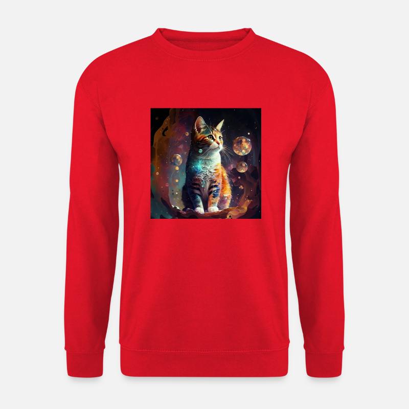 Psychedelic cat - Unisex Sweatshirt - red
