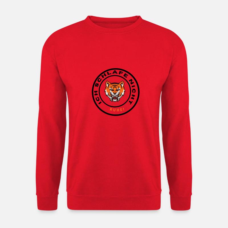 Tiger, Lustigetiger, Text,Cartoon - Unisex Pullover - Rot