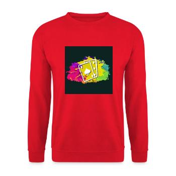 Poker - Unisex Pullover - Rot - Vorne - Alina (178cm) & Michal (187cm)