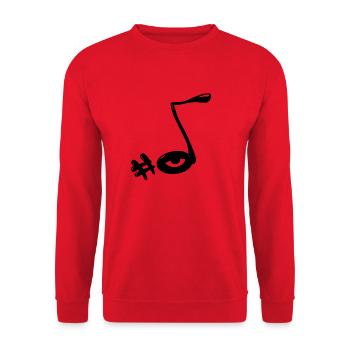 Note de musique avec oeil - Sweat-shirt Unisexe - rouge - Devant - Alina (178cm) & Michal (187cm)