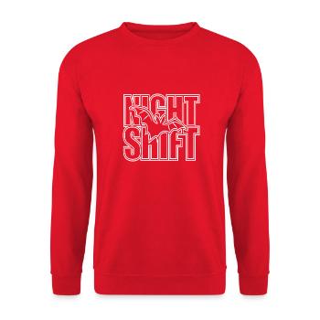 Night Shift Bat - Unisex Pullover - Rot - Vorne - Alina (178cm) & Michal (187cm)