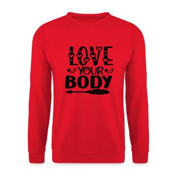 Aimez votre corps - Sweat-shirt Unisexe - rouge - Devant - Alina (178cm) & Michal (187cm)