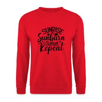 Sunrise Sunburn Sunset Repeat - Unisex Pullover - Rot - Vorne - Alina (178cm) & Michal (187cm)