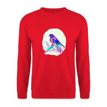Budgie Bird Owner Bird Cockatiel - Unisex Sweatshirt - red - Front - Alina (178cm) & Michal (187cm)